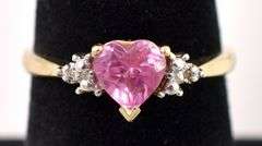 Precious Pink Sapphire and Diamond Ring in Yellow Gold