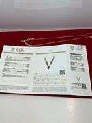 CERTIFIED BRAND NEW 14K GOLD DIAMOND AND EMERALD NECKLACE