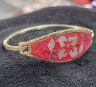 BEAUTIFUL SILVER MOTHER OF PEARL BANGLE BRACELET