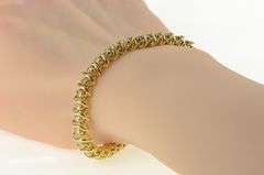 14K Yellow Gold 5.40 Ctw Champagne Diamond Wavy Tennis Bracelet