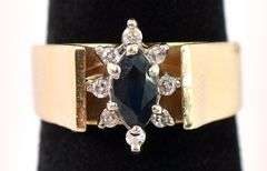 Fantatstic Blue Sapphire and Diamond Ring in 14K Yellow Gold