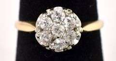 Brilliant Cluster Diamond Ring in 14K Yellow Gold