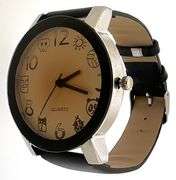 Men's black watch with symbol dial