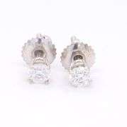 Elegant White Gold Round Brilliant Cut Diamond Stud Earrings