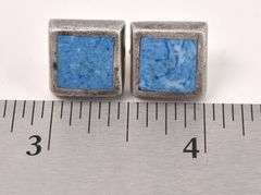 Sterling Silver Turquoise Inlay Stud Earrings