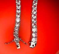 14 Kt White Gold Plate 74 Piece 103.5 Ct Simulated Diamond Necklace