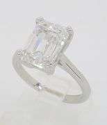Certified 4.59CT Emerald Cut Diamond Solitaire Ring