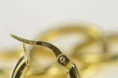 18K Yellow Gold Roberto Coin Oval Hoop Chain Dangle Earrings