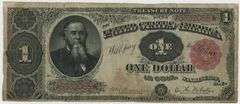 Very scarce 1891 Large Size $1 Treasury Note in circ