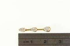 14K Yellow Gold 0.50 Ctw Pear Diamond Tiered Bar Drop Pendant