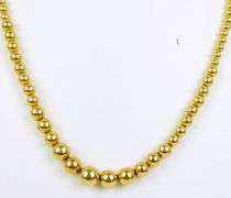 14K Yellow Gold Bead Necklace