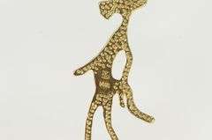 14K Yellow Gold Pink Panther Diamond Cut Vintage Charm/Pendant