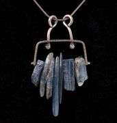 Sterling Silver Raw Blue Kyanite Pendant Necklace