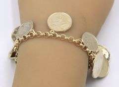 Majestic Yellow Gold Euro Coin Charm Bracelet