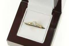 14K Yellow Gold 0.21 Ct VVS Diamond Solitaire Engagement Ring