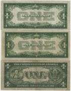 3 Diff. $1 Silver Certificates: 1928-A, 1934, & 1935-A Hawaii