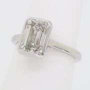 Emerald Cut Diamond in a Bezel Setting