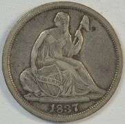 Very scarce 1837 No Stars Obverse Liberty Seated Half Dime in VF/XF