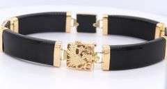 Favorite Yellow Gold Black Onyx Good Fortune Bracelet