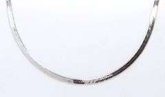 Italian 925 Sterling Silver Herringbone Chain Necklace