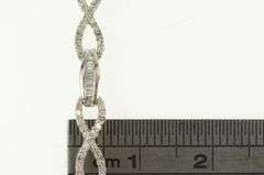10K White Gold 1.65Ctw Diamond Encrusted Infinity Link Tennis Bracelet