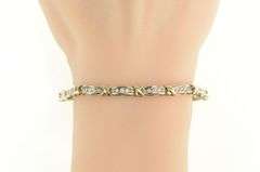 10K Yellow Gold 1.00 Ctw Two Tone Classic Diamond Tennis Bracelet
