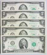 (5) Superb Crisp 2013 $2 Star Notes New York-Consecutive!