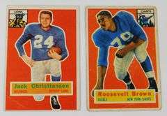2 Topps 1956 Football Cards