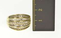 10K Yellow Gold Diamond Encrusted Tiered Statement Band Ring