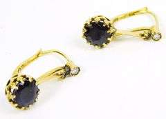 Early 14K Sapphire & Diamonds Drop Earrings