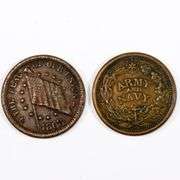2 Dix Civil War Tokens
