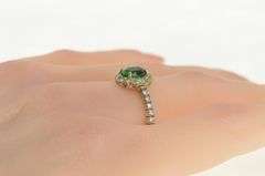 14K White Gold 1.43 Ctw Emerald Diamond Halo Engagement Ring