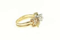 14K Yellow Gold 1.09 Ctw Diamond Bow Engagement Bridal Set Ring