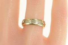 14K Yellow Gold 1.45 Ctw Princess Diamond Channel Band Ring