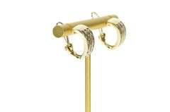 10K Yellow Gold 0.90 Ctw Diamond Inset Channel Oval Hoop Earrings