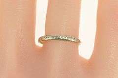 14K White Gold 2.4mm Art Deco Ornate Floral Wedding Band Ring