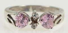 Sterling Silver Heart Pink CZ Love Symbol Promise Ring