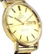 Omega Seamaster Deville Day-Date by Tiffany & Co. 841026 , 34mm, Gold Dial, 14K W/ Box & Dust Bag