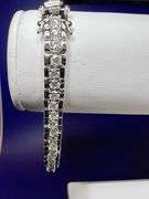 14 Kt White Gold Plated 17.5 Ctw Lab Simulated Diamond Tennis Bracelet