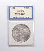 MS67 1922 Peace Silver Dollar AGS