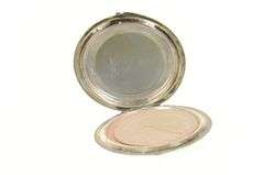 800 Silver Etched Ornate Sunflower Round Mirror Compact