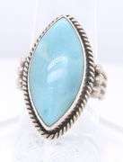 Sterling Silver Marquise Larimar Engagement Ring