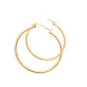 10K Yellow Gold 36mm Vintage Classic Round Fashion Hoop Earrings