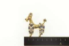 14K Yellow Gold 1960's Pearl Sapphire French Poodle Dog Pin/Brooch