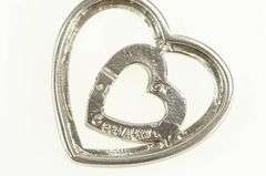 Sterling Silver 14k Gold Two Tone Diamond Hearts Love Pendant