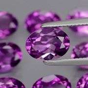 Glittering 6.31ct 7x5mm real Bolivian Amethyst set