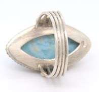 Sterling Silver Marquise Larimar Engagement Ring