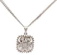 1.30ctw Mixed Diamond Frame Multi Strand Pendant Necklace in 14K