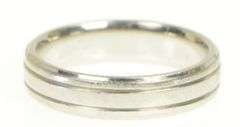 Platinum 5.0mm Grooved Simple Wedding Band Ring
