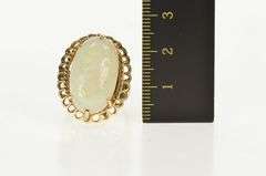 10K Yellow Gold Victorian Natural Opal Huge Statement Cocktail Ring